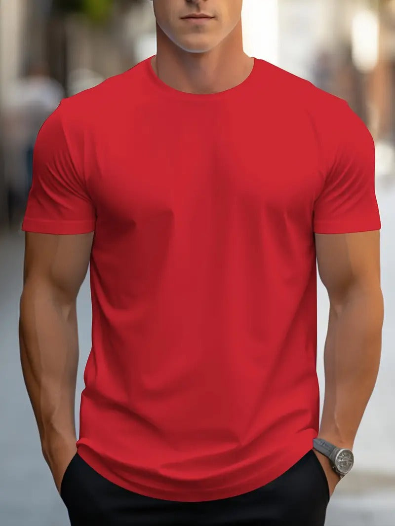 Vindima T-Shirt Gola Careca Lisa para Homem | Perfeito para a primavera/verão