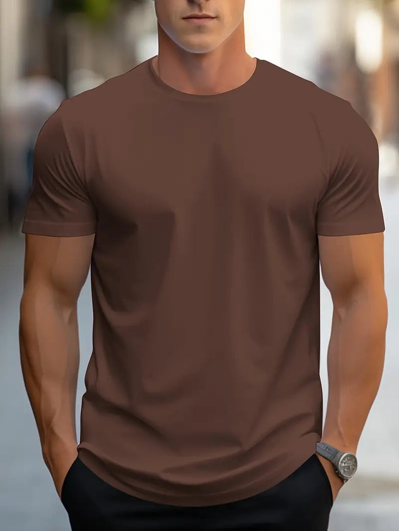 Vindima T-Shirt Gola Careca Lisa para Homem | Perfeito para a primavera/verão