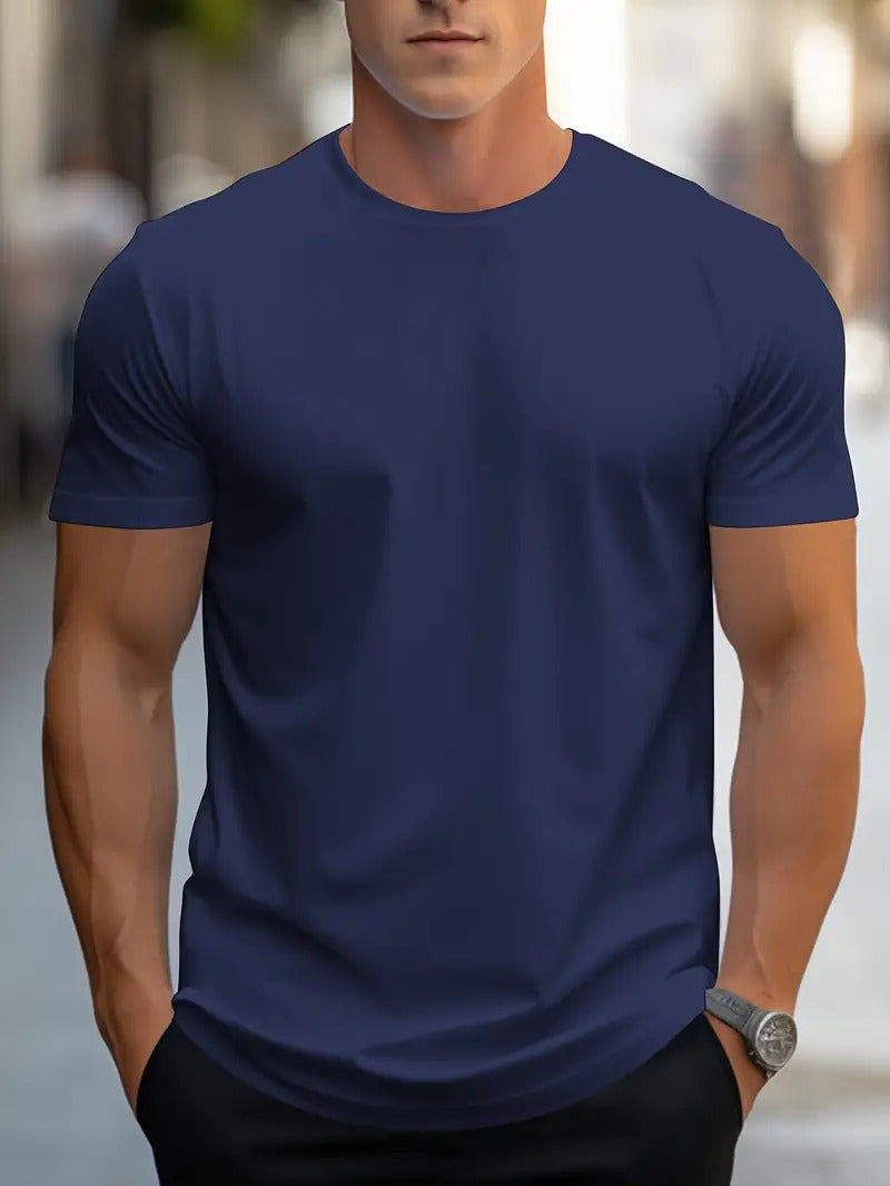 Vindima T-Shirt Gola Careca Lisa para Homem | Perfeito para a primavera/verão