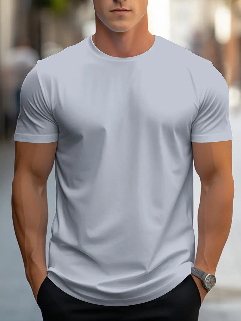 Vindima T-Shirt Gola Careca Lisa para Homem | Perfeito para a primavera/verão